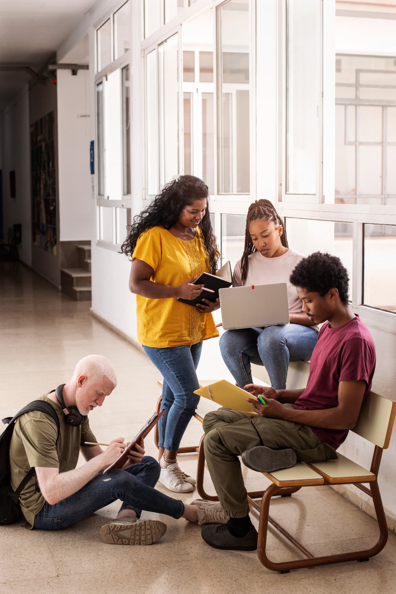 Students working together in a study space